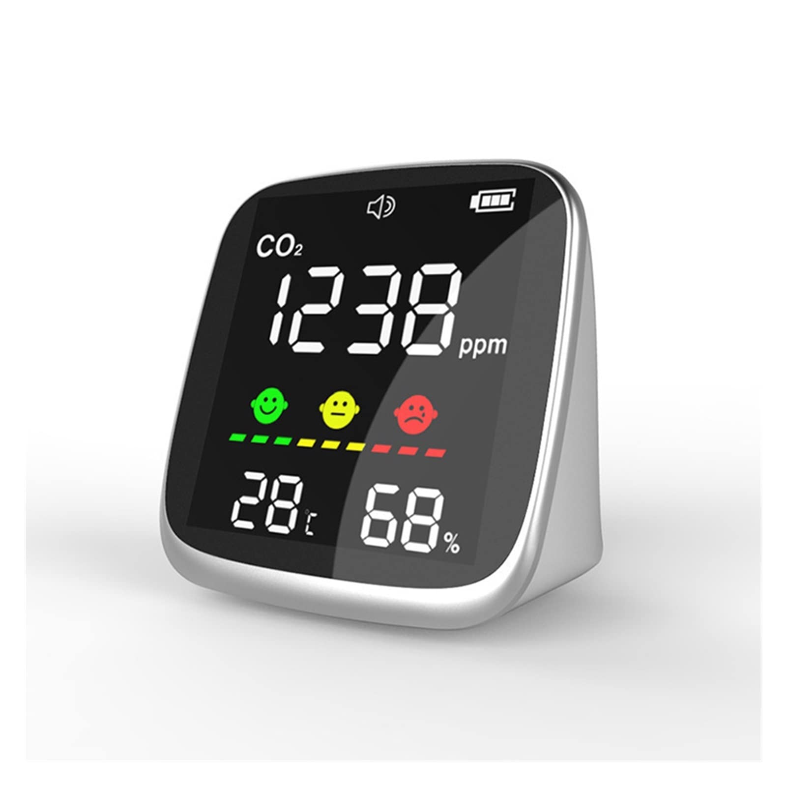Medición de la calidad del aire 1pc portátil CO2 Monitor de calidad del aire detector CO2 Conjunto manual del medidor CO2 Detección de dióxido de carbono de umbral de alarma (Color : WS-DM77)