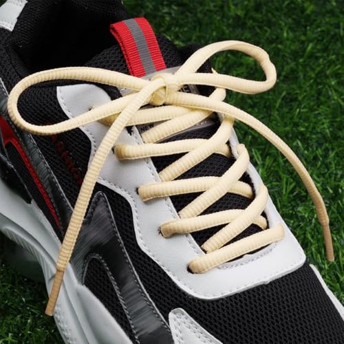 Image of 2 Pairs Oval Athletic Shoelaces 33 Colors 1 /4 inch Half Round Shoe Laces for Sneakers