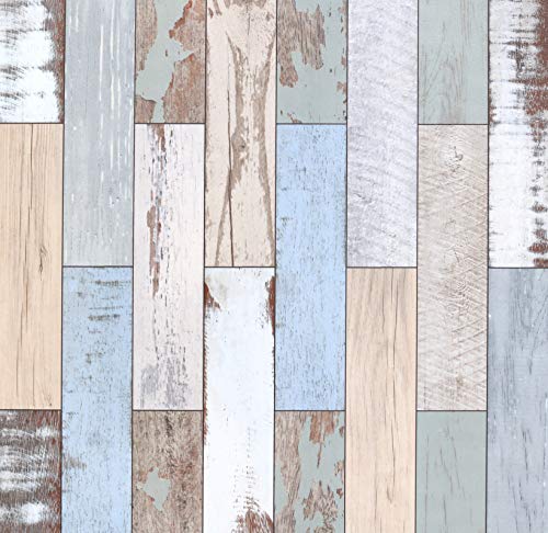 Image of DWELLSINDIA Distressed Wood Self Adhesive Wallpaper Waterproof, Scratch Resistant, Laminated 41cm x 244cm
