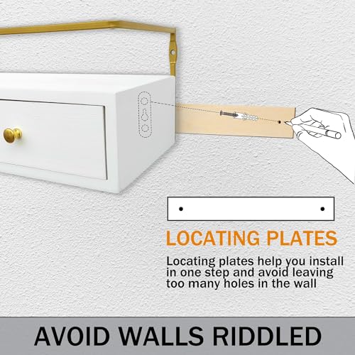 Dreampossible FS01 Floating Shelves For Wall Storage, Wall Mounted Bathroom Shelf With Drawers Set Of 2 thumb #6