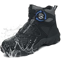 GUDECIUS Scarpe Antinfortunistiche Uomo Donna Impermeabile Stivali di Sicurezza Scarpe da Lavoro Scarpe Sicurezza con Punta in Acciaio Traspiranti Antiscivolo Nero 43 EU