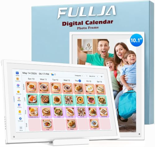 10.1" Digital Calendar Wall-Touch -Screen Electronic Calendar – Interactive Display, No Subscription, Chore Chart, Meal Planner, Star Reward, Sync Cal Via App, Digital Picture Frame, Gift for Mom Dad