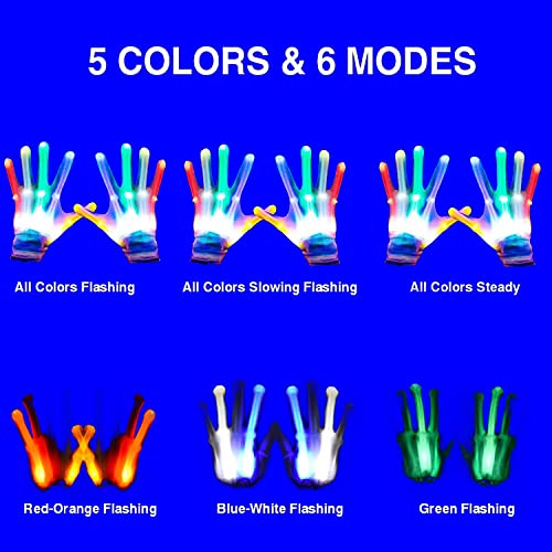 Toys for 7 8 9 10 11 12 Years Old Kids Flashing Light Up Rainbow LED Gloves | LED Gloves Gloving Gloves Light UP Gloves Cool Stuff for Boys Glow Gloves Cool Toys Rave Cool Toys for Ages 3-6, 8-13, 14-18 - image 5