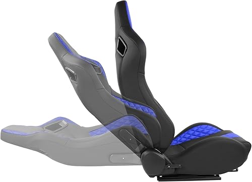 Miniatura 5 de DNA MOTORING Asientos universales reclinables con deslizadores de montaje inferior, 21 pulgadas de ancho x 22 pulgadas de profundidad x 38 pulgadas