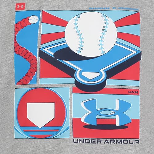Image of Under Armour Boys Short Sleeve Baseball Graphic T-Shirt, Lightweight & Breathable, Relaxed Fit