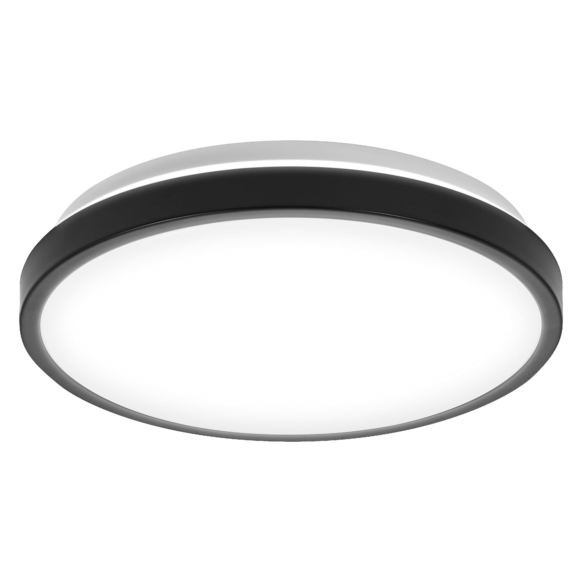 LEDVANCE ORBIS DISC Badezimmer-Deckenleuchte 300mm, schwarz, 18W, 2200lm, warm- bis kaltweißes Weißlicht, per Lichtschalter steuerbar, besonders schlankes Design, IP44 Schutzklasse, 3000K-4000K