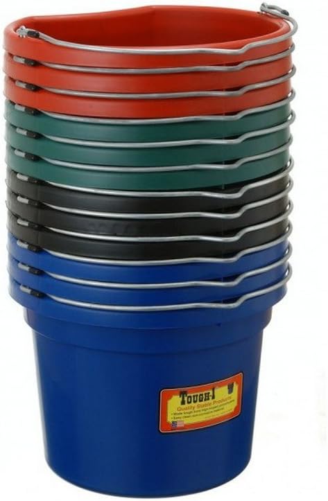 Tough-1 Flat Back Bucket - Pack of 6 - Assorted - 8 Quart