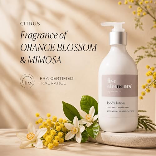 Image of Kimirica Five Elements Moisturizing Scented Body Lotion with Tangerine and Green Tea for All Skin Type | Instant Hydration| Vegan and Paraben-Free | for Men & Women | 300ml