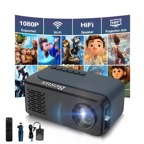 Mini Projector, HD 1080P WiFi Video Projector, Portable Outdoor Projector