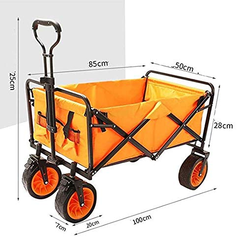 Carro plegable de mano para exteriores, carro de jardín con 4 ruedas, tela impermeable, para camping, pesca, jardinería y actividades al aire libre miniatura 5
