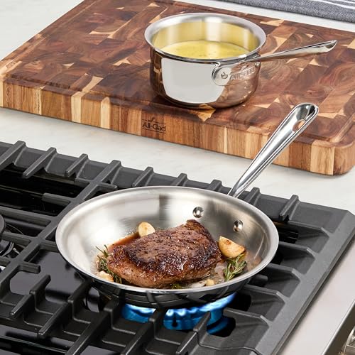 All-Clad D3 3-Ply Stainless Steel Fry Pan 7.5 Inch Induction Oven Broiler Safe 600F Pots and Pans, Cookware Silver - Image 3