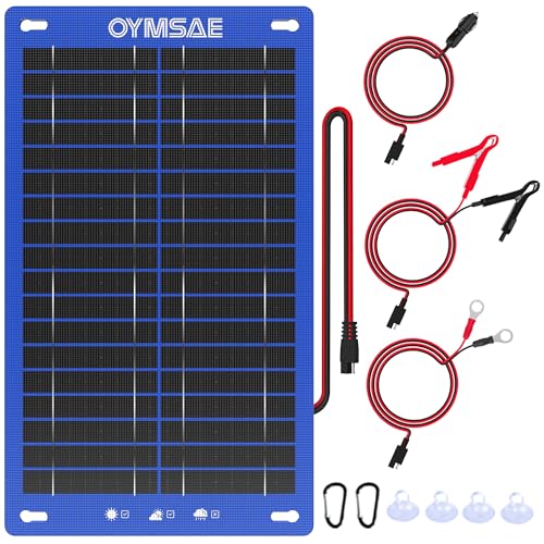 OYMSAE 12W Solar Car Battery Charger Portable 12V Trickle Battery...