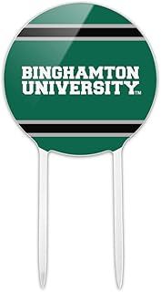Binghamton University Stripes Acrylic Cake Topper Party Decoration for Wedding Anniversary Birthday Graduation