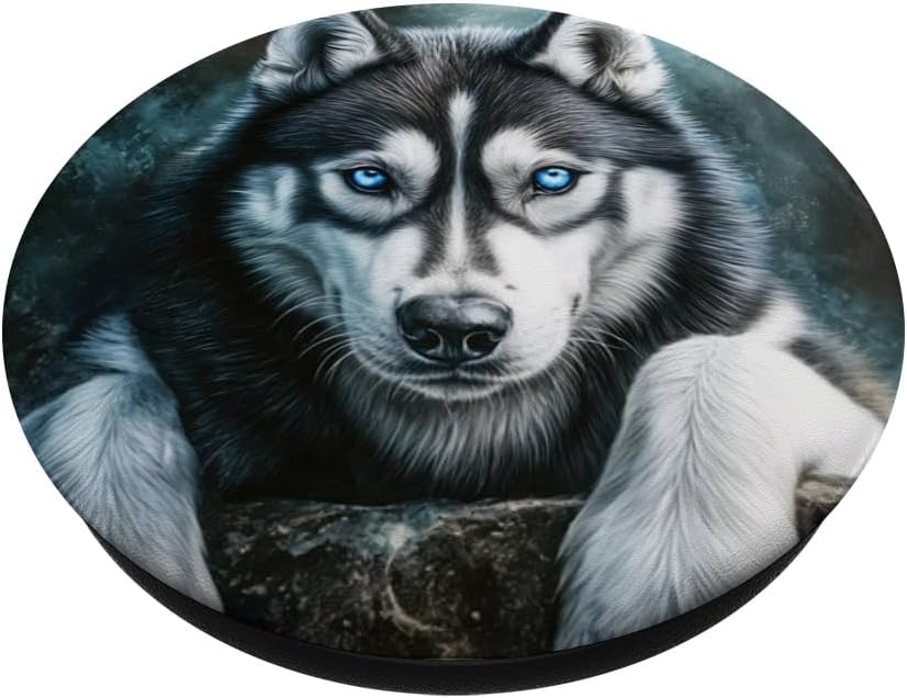 Siberian Husky Puppy Portrait PopSockets Adhesive PopGrip - Image 2