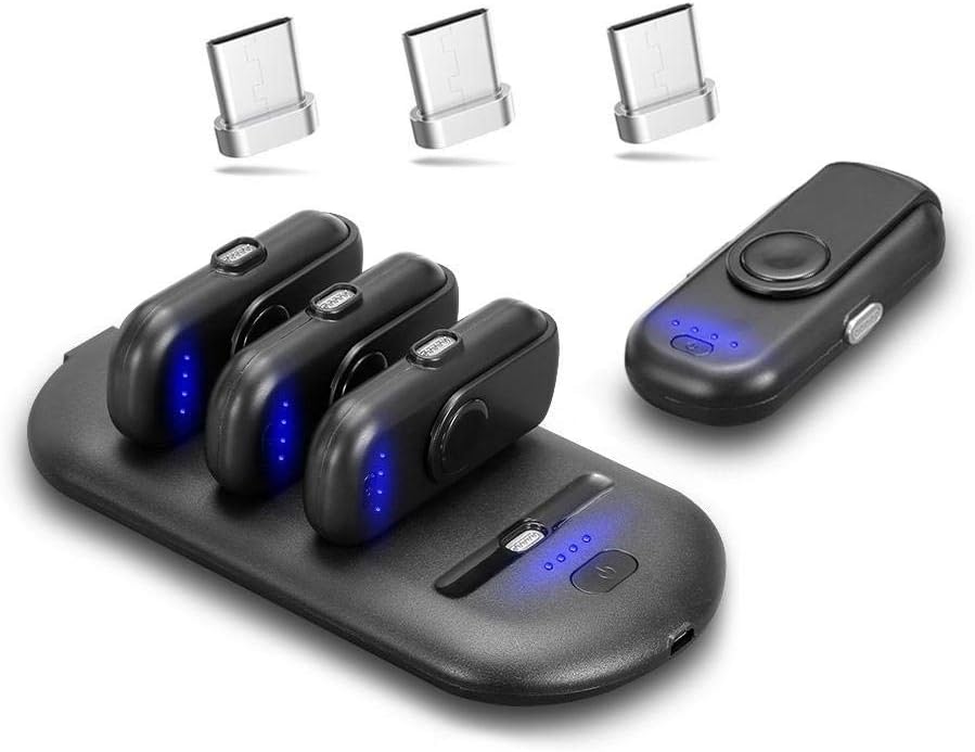 Eulan Finger Pow Power Bank Magnetic Wireless Mini Charger Backup Battery for iPhone Samsung Huawei Xiaomi Universal Mobile Smartphones Wireless (Black)