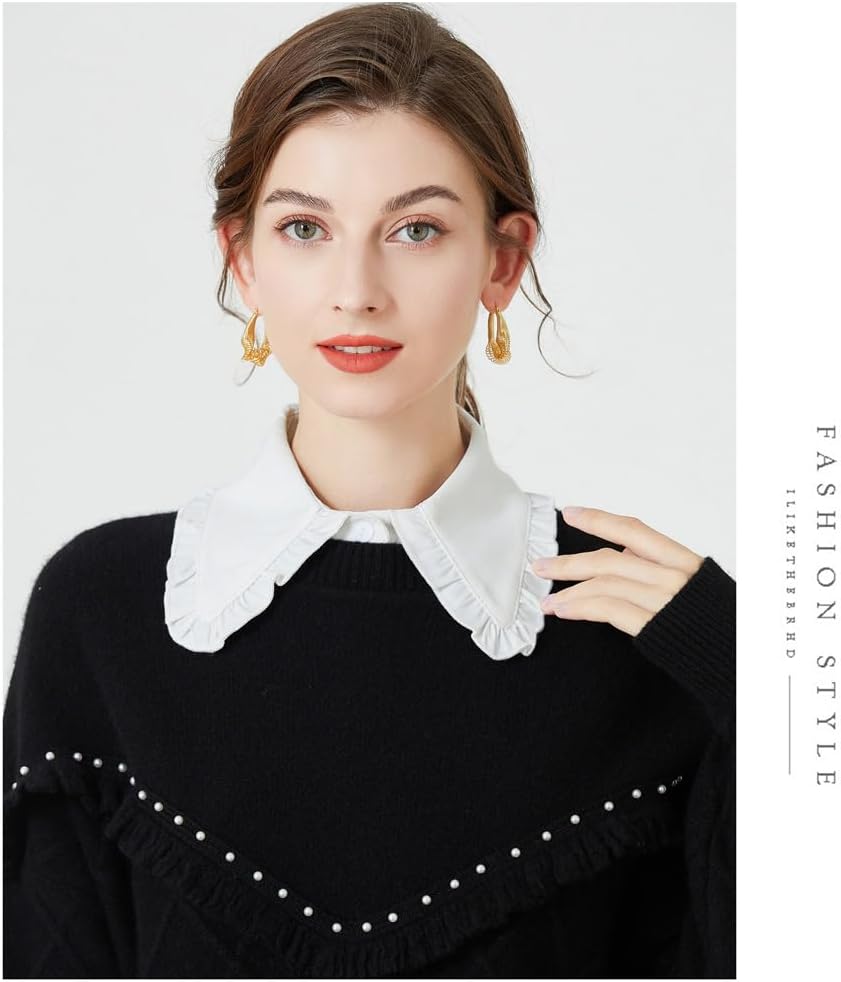 3 Pieces Detachable Dickey Collar Blouse for Women, Fake Half Shirts Faux False Collar for Girls Favors