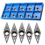 ZYWUOY Lot de 10 inserts CNC en carbure pour usinage en aluminium, qualité VCGT160404 AK H01, haute adhérence et contrôle de tolérance serré, boîte de 10 pièces