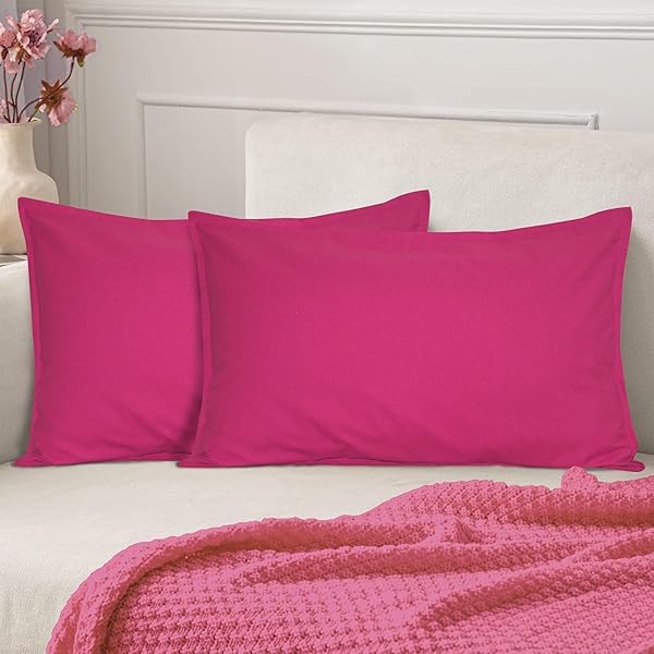Image of Filymore Solid Mehroon Pillow Covers Set of 2 Covers| Made with Pure Microfiber Soft & Skin Friendly Pillow Cases | Size (17 x 27 inch (Mehroon).