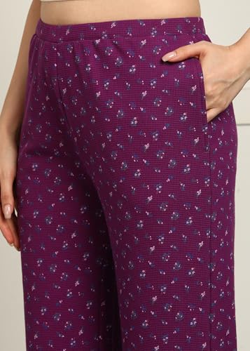 Image of Alan Jones Clothing Women's Straight Fit Mid Rise Solid Stretch Waffle Straight Pants