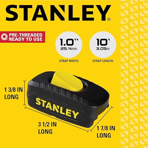 Stanley S2002 - Cinghie Di Fissaggio Chiuse Per Cambuckle, Confezione Da 4 (3 M X 2,5 Cm) 1.200 Resistenza Alla Rottura - 6
