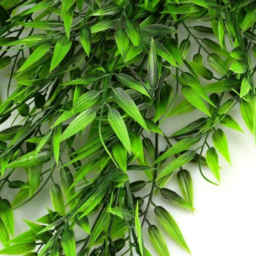 Image of Dekorly Artificial Vines Fake Greenery Garland Willow Leaves Faux Hanging Plants Trailing Weeping Ivy Drooping Hanging Vines Faux Plants Realistic (Design-B, 65CM)