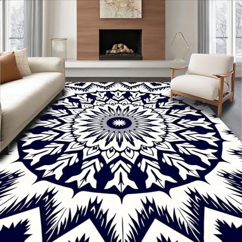 ODIKA Flatwoven High Traffic Area Rug 6x9, Bohemian Sunburst Radial