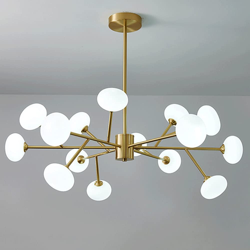 SYAXVOM Light Luxury Brass Chandelier Ceiling Decorative Lighting Pendant Fixtures, Living Room Bedroom Dining Hanging Chandeliers, G9 Base, Height Adjustable