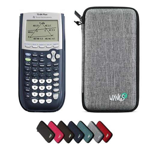 TI 84 Plus Graphing Calculator + WYNGS Protective Case Light Gray