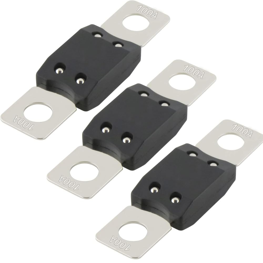 MEGA AMG Hight Current Fuses 3Pcs, 100Amp Bolt Mount High Current Protection for Car Vehicles Trucks Buses Caravans (100A)-image-38