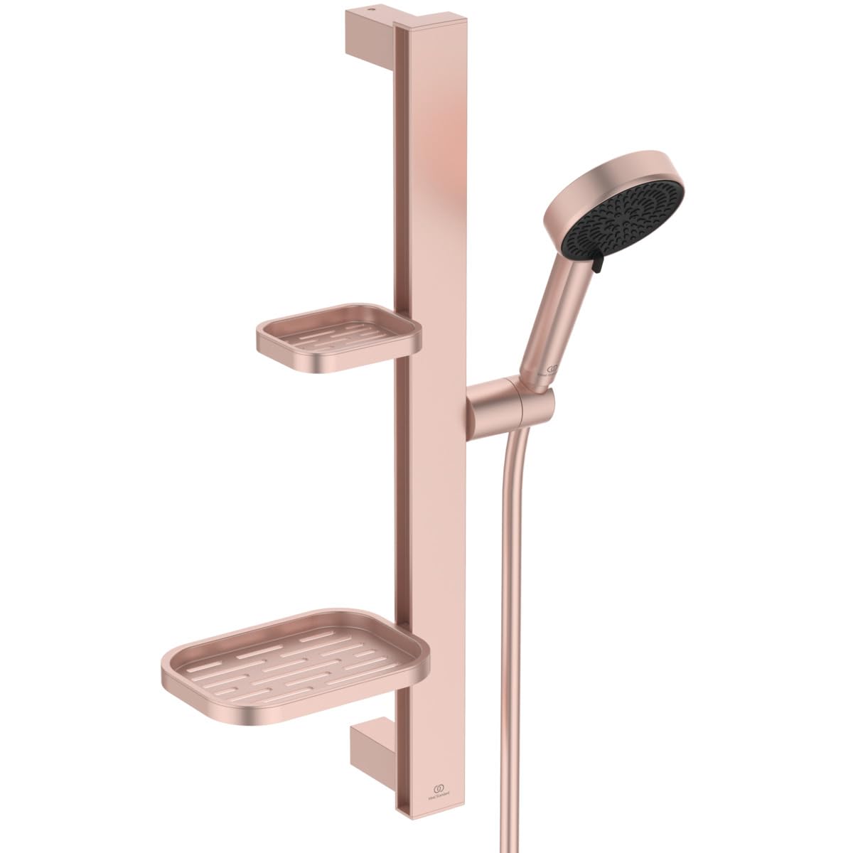 Ideal Standard Idealrain Alu+ Shower kit with Rail, Water-Saving Shower Head with Two Spray Types (SilkRain and Rain) and Adjustable Shelves – Rosé (349x157x600 mm)
