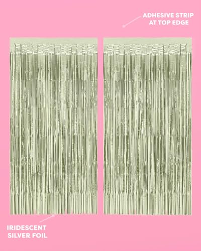 Image of xo, Fetti 2pk Sage Green Foil Curtain | Camp Bachelorette, Birthday Decor | Party Decorations, Party Supplies, Birthday Photo Booth, Camp Bach Decor, Bridal Shower Backdrop