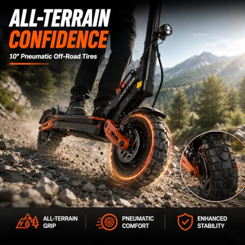 Image of Electric Scooter for Adults, 5600W /1500W /1200W /800W Motor Fast Electric Scooter, 46 /40 /35 MPH Top Speed, 27Ah /20.8Ah /15.6Ah Battery, 10 /11 inch Off Road Tire Foldable E-Scooter for Commuter Outdoor campus
