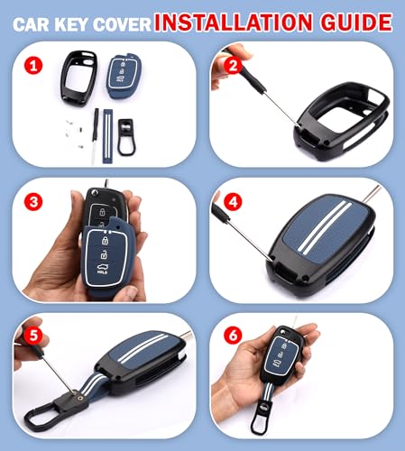 Image of Black Metal Silicon Key Cover Compatible with Maruti Suzuki S-Presso, Swift, SX4, DZire, Ignis,Alto, Vitara, Brezza, Celerio, Ertiga, Ciaz, SCross, Baleno, Ritz 2 Button Key Glow in Dark