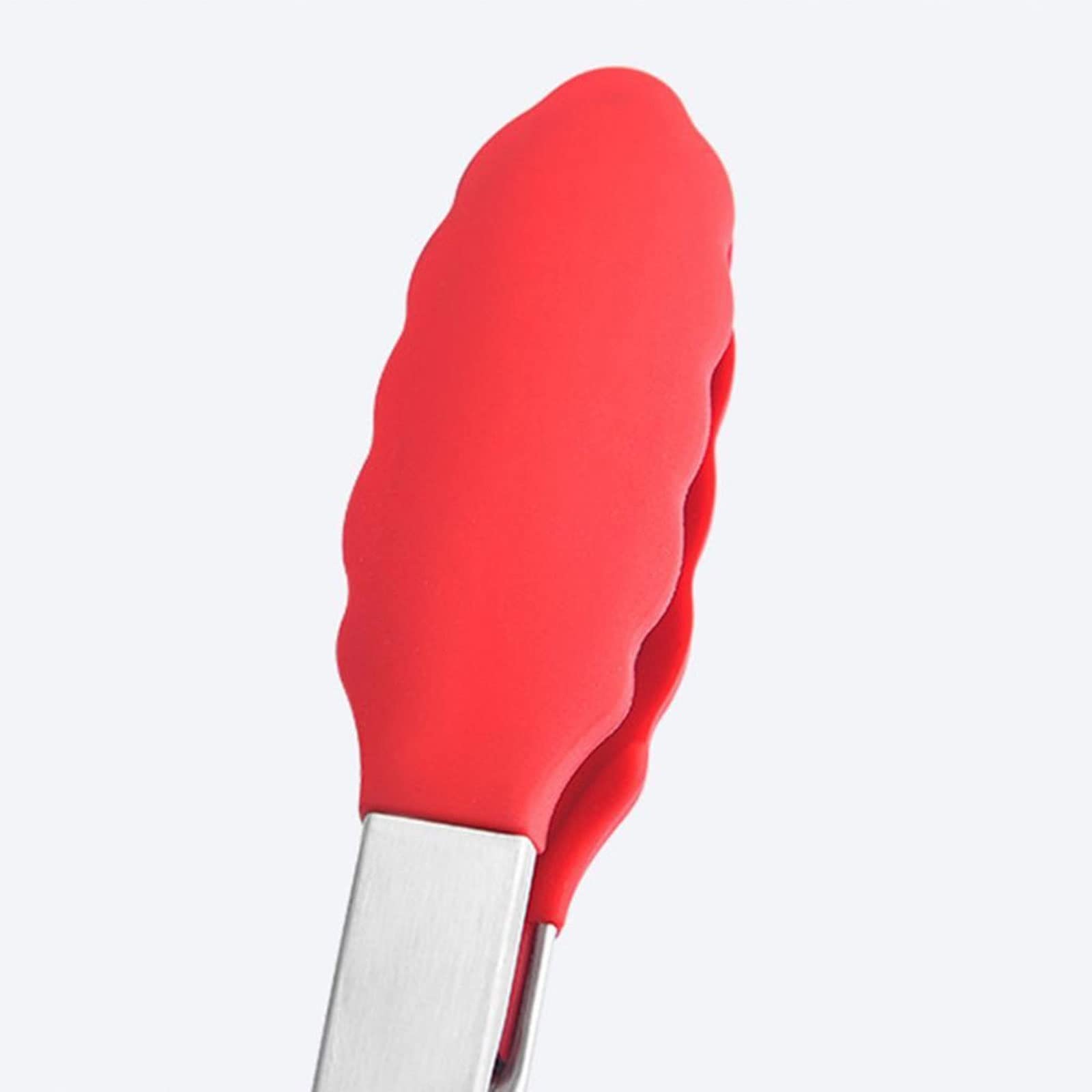 Pinzas de Cocina, 1 Uds, Pinzas para Barbacoa, Mango ergonómico, Pinzas para Servir Comida de Metal Resistente al Calor, Pinzas para Comida para Accesorios de Cocina (Rojo)