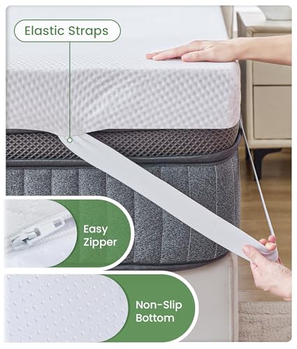 Image of SINWEEK 2 Inch Memory Foam Mattress Topper Full Size with Breathable Bamboo Cover, Pressure Relief Mattress Pad to Revitalize Old or Sagging Beds, Non-Slip and Machine Washable for Easy Care