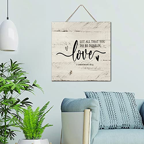 Plaque murale décorative en bois vieilli 30x30 cm inscription Love pour chambre