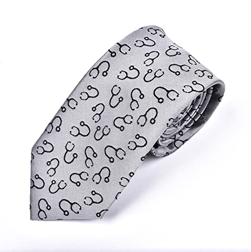 Maker V Doctor Necktie, Doctor Tie, Doctor Gift For Men, Stethoscope Necktie, Stethoscope Tie, Medical School Necktie, Medical School Gift For Men, Doctor Necktie In Grey, Physician Necktie #TOP5