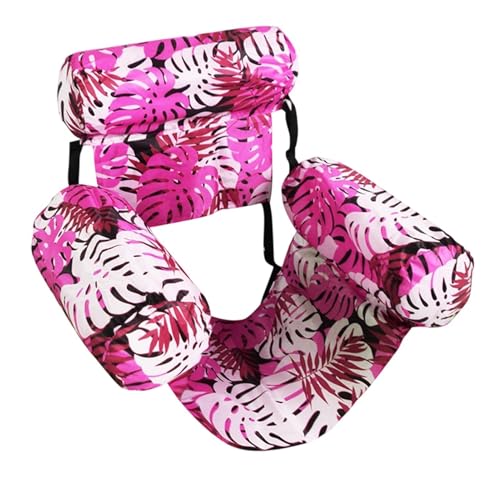 Silla flotante de piscina – Tumbona plegable con respaldo, silla hinchable de piscina de hoja de arce | Para adultos, natación, playa, río, lago, vacaciones, baños de sol, bronceado