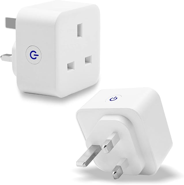 Smart Plug 13A Wireless Socket Remote, 2 Pack Compatible with Alexa/Google Home/IFTTT Timer Plug Switch Voice Control Timing Function No Hub Required 2.4Ghz Wifi Only