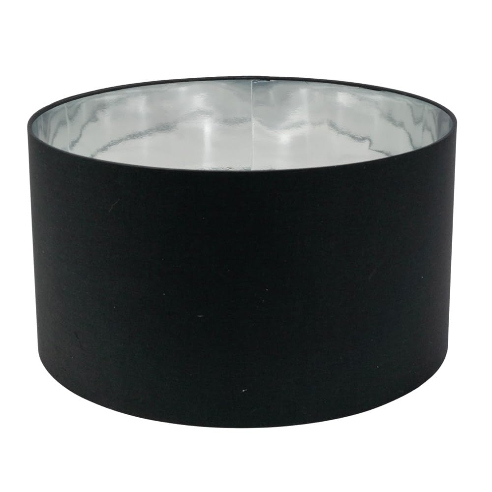 ValueLights Reni Black with Metallic Chrome Inner Easy Fit Ceiling Lamp Shade | Size: Large
