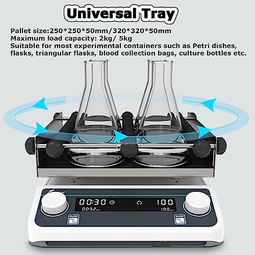Table vibrante orbitale numérique de laboratoire, vitesse réglable de 40 à 200 tr/min, rotateur de laboratoire avec minuterie (1 min-23 h59 min) et mode continu, OS-20Pro