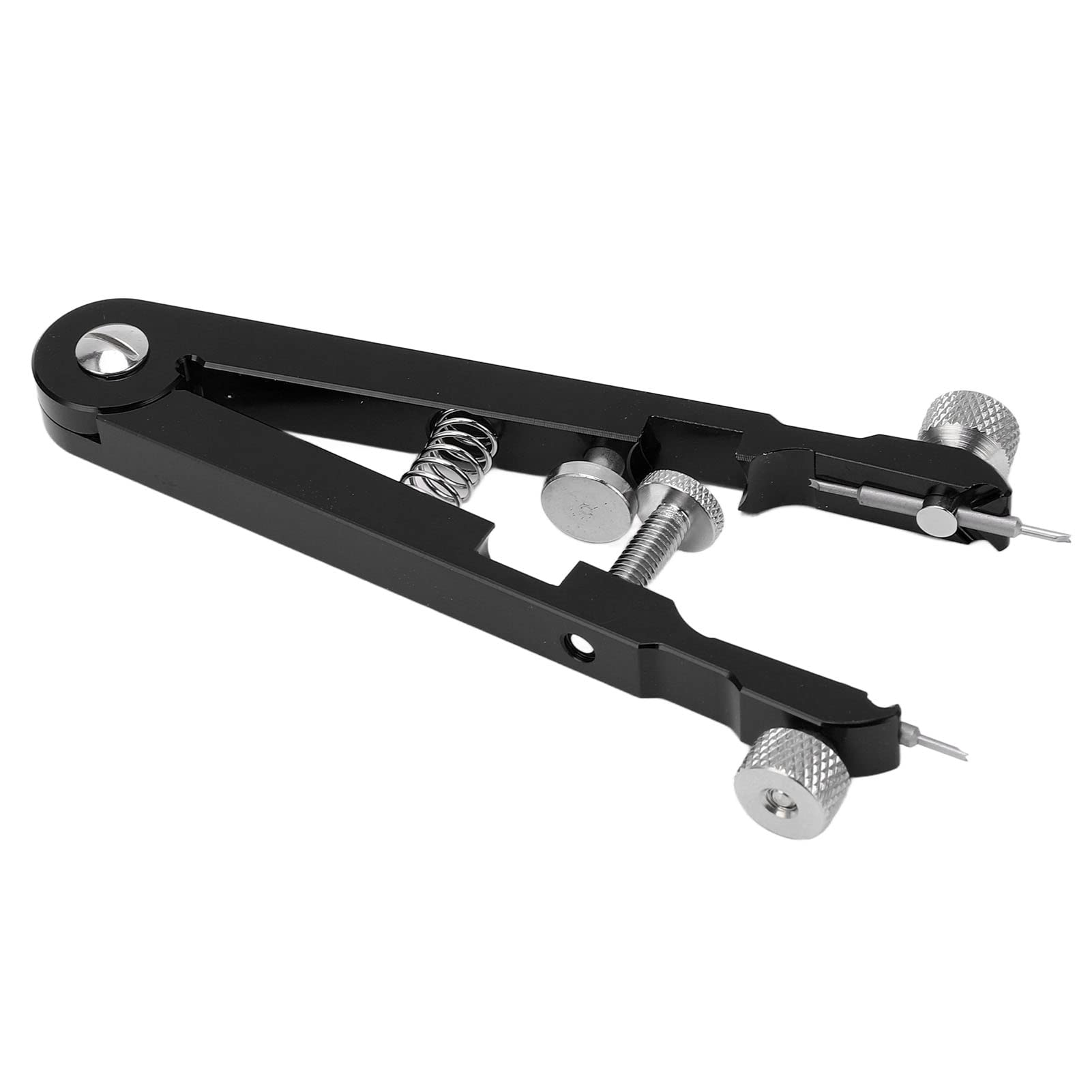 Pinza per barrette di fissaggio con 6 punte, strumento in lega di alluminio a forma di V per la rimozione dei cinturini degli orologi, set di pinzette di precisione per la (Nera)