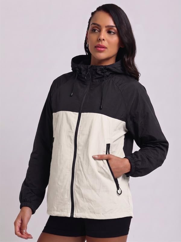 Image of CHKOKKO Windcheater For Women With Hood | With Advanced Upf 50+ UV Windproof Windbreaker Sunscreen | Lightweight Water-repellent Sports Outdoor Travel & Everyday Wear Windshield