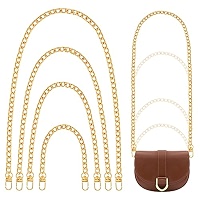 Cadenas Para Bolsos De Repuesto - 4 Piezas (40, 60, 100, 120 Cm), Plateadas, De Hierro, Con Cierres De Seguridad