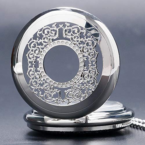 AxBALL Moda legal prata oco fob pingente neckalce relógio de bolso para homens mulheres meninas meni