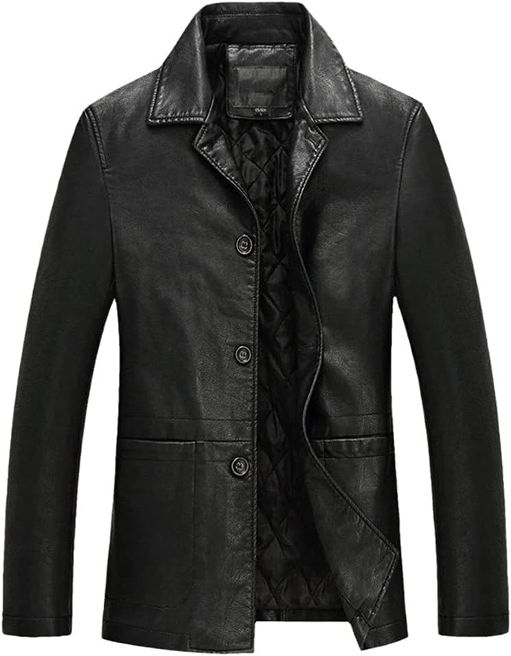 Business Leather Jacket Men Thick Warm Liner Windbreaker PU Leather Jacket Father's Gift Chaqueta De Hombre