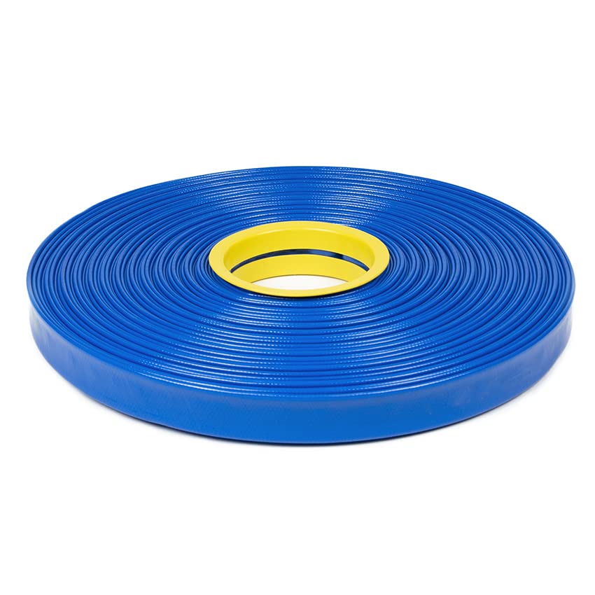 PVC Flachschlauch DN=20mm supreme mit zwei Schlauchschellen (L=50m)- Ablaufschlauch - Abflussschlauch