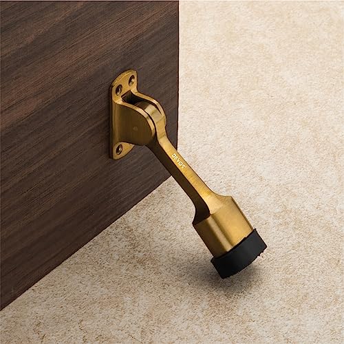 Image of DEVOS Royal Net Aluminium Single Door Fittings Set | Hardware Accessories Kit, Brass Antique Finish | 1 Big Aldrop 10'',2 Handles 6'',1 Latch 7'',1 Stopper 6