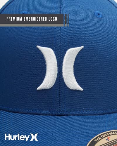 Image of Hurley Mens Textured Fitted Baseball Cap, Moisture Wicking, Curved Brim