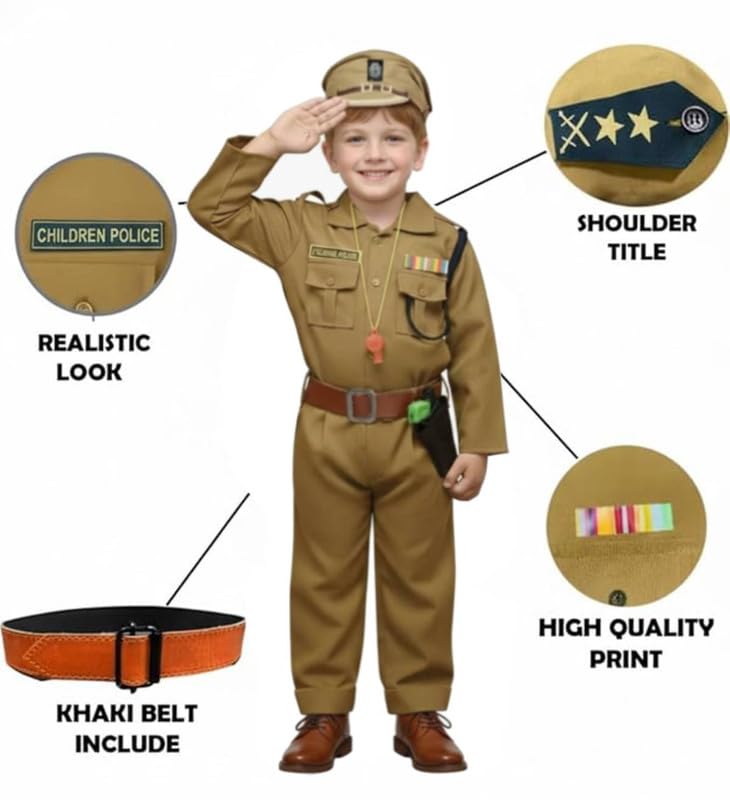 Image of FancyDressWale Community Helper & Career Role Play Costume for Fancy Dress Pilot, Navy, Army, astronaunt, Police Costumes